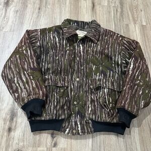 Vintage Cabelas Dry Plus Camo Full Zip Jacket Mens Sz M-L Thinsulate Hunting USA